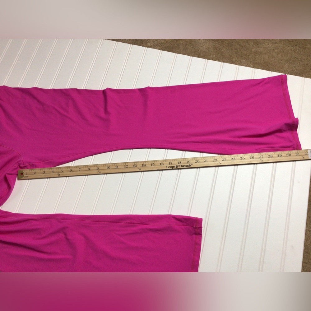 Vibrant Pink large Women's Flare Leggings (0212) - Picture 4 of 6